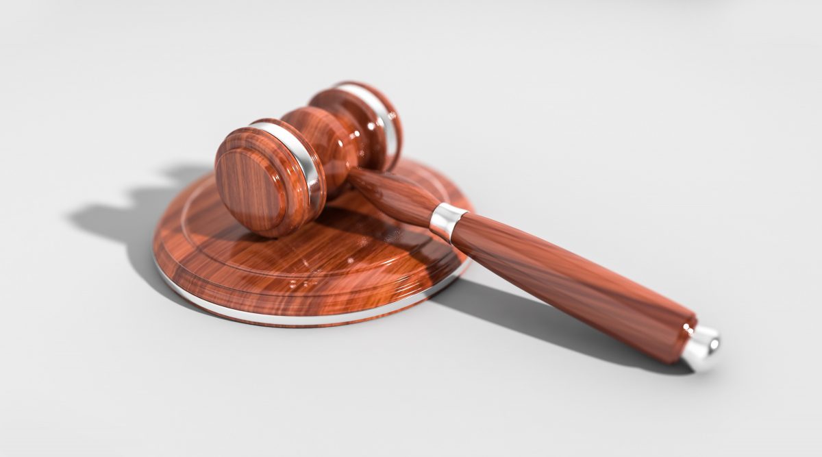 gavel in a courthouse